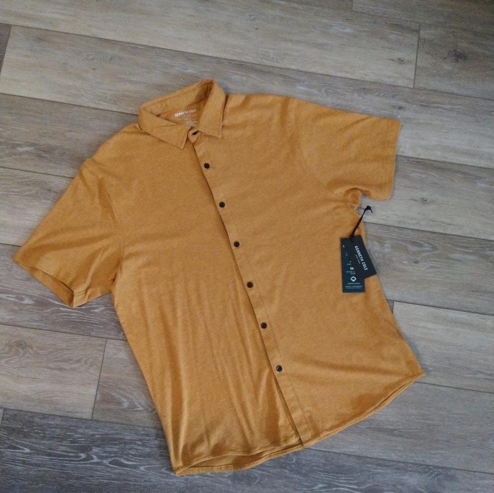 Kenneth Cole Slim Fit Lightweight Knit Techni-Cole Button up Shirt